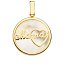 Colgante de oro 18K circular Mama nácar y corazón 